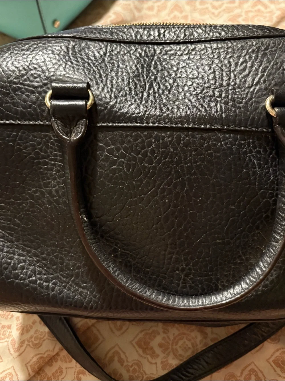 kate spade Black Textured Leather Crossbody with Gold Hardware